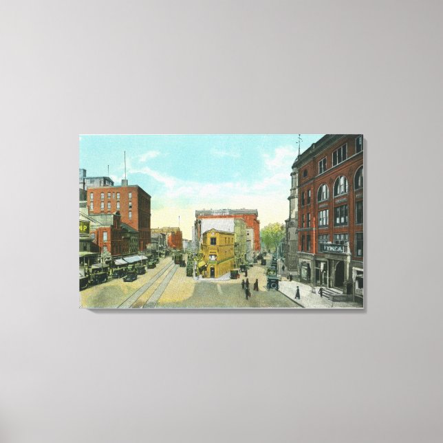 Portland, MaineScenic View of Congress Square Canvas Print (Front)