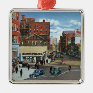 Portland, MaineView of Congress Square Metal Tree Decoration