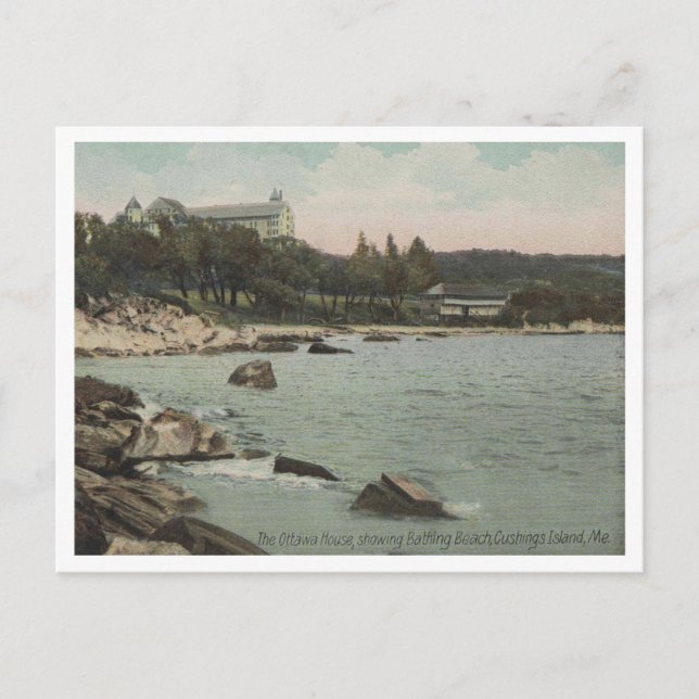 Portland ME, Cushings Island, Ottawa House 1908 Postcard (Front)