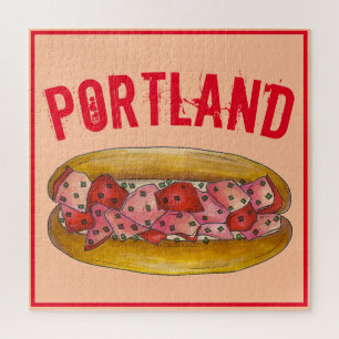 Portland ME Maine Lobster Roll Sandwich Foodie Jigsaw Puzzle