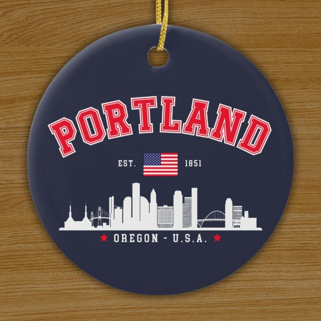 Portland Modern Skyline city Ceramic Tree Decoration (Creator Uploaded)
