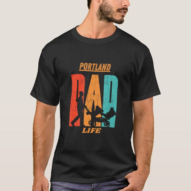 Portland Native Funny State Flag Dad Parent Baby T-Shirt (Front)