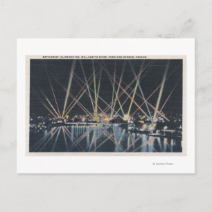 Portland, OR - Battleship Illumination Postcard