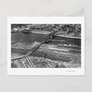 Portland, OR Broadway Bridge and Depot Postcard