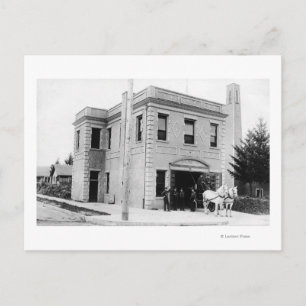 Portland, OR Fire Station #30 Horse Cart Postcard