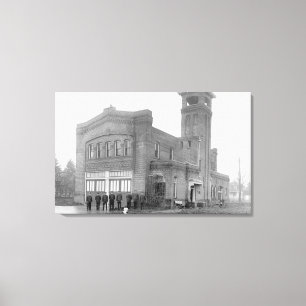 Portland, OR Fire Station View and Tower Canvas Print