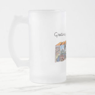 Portland OR Frosted Glass Beer Mug