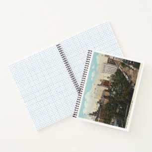 Portland OR, Panorama Downtown 1920s Vintage Style Notebook