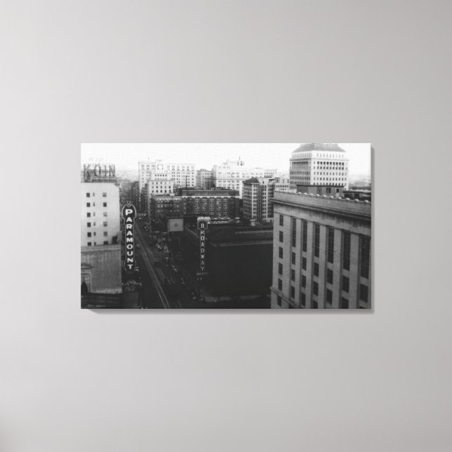 Portland, OR View of Broadway from Main St. Canvas Print (Front)