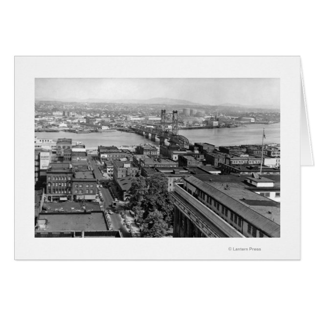 Portland, OR View of City and Hawthorne Bridge (Front Horizontal)