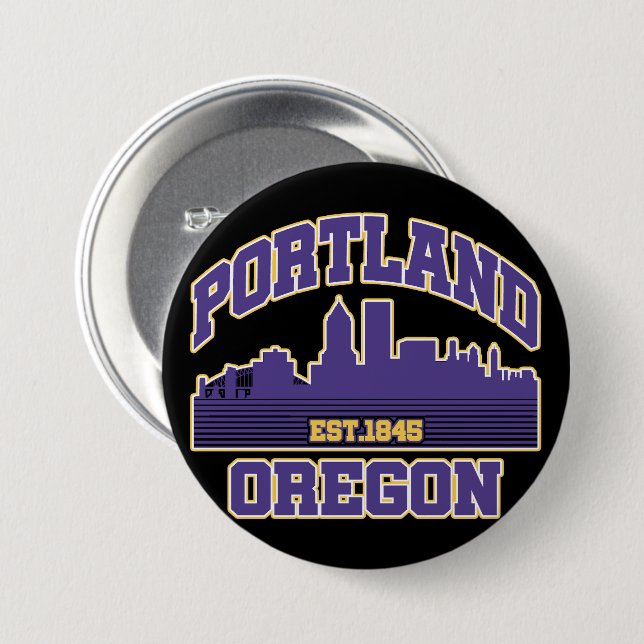 Portland,Oregon 7.5 Cm Round Badge (Front & Back)