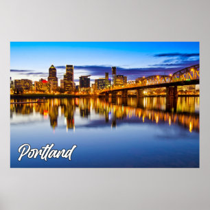 Portland, Oregon, At Sunset Poster