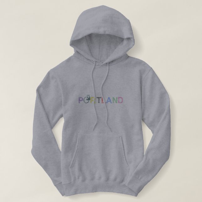 Portland Oregon Bicycle Womens Hoodie Sweatshirt (Design Front)