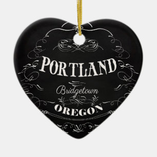 Portland, Oregon - Bridgetown Ceramic Tree Decoration