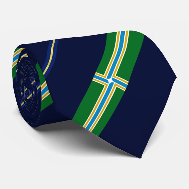 Portland (Oregon) city flag Neck Tie (Rolled)