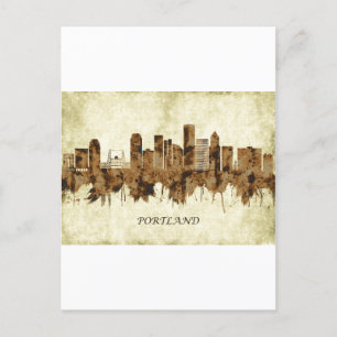Portland Oregon Cityscape Holiday Postcard