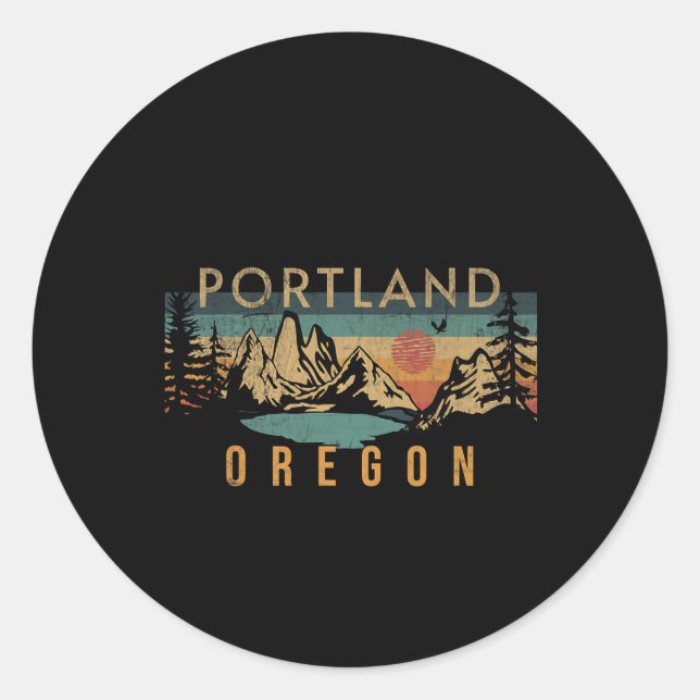 Portland Oregon  Classic Round Sticker (Front)