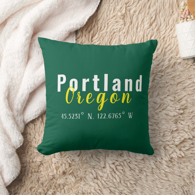 Portland Oregon Coordinates Cushion (Blanket)