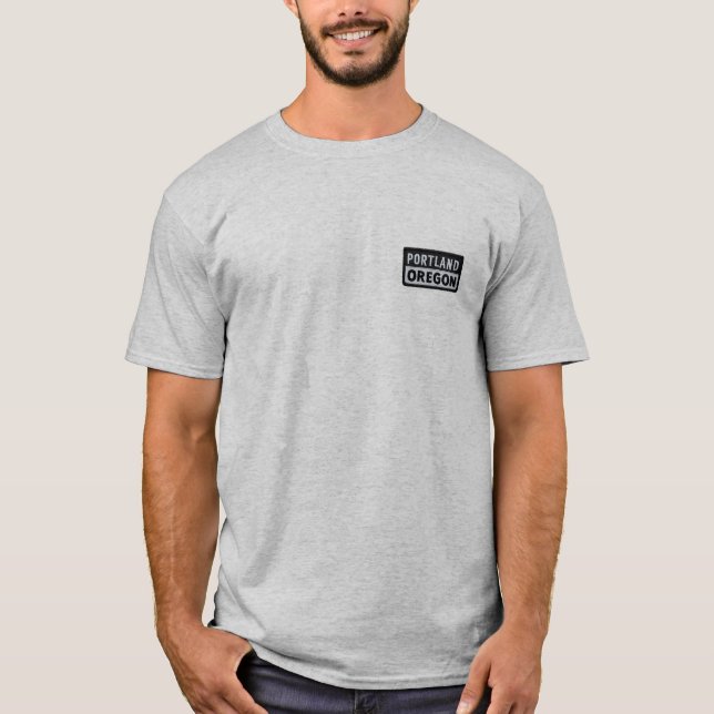 Portland Oregon Embroidered Patch  T-Shirt (Front)