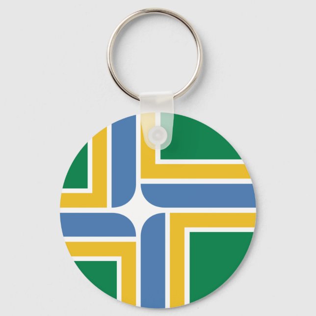 Portland, Oregon Flag Key Ring (Front)
