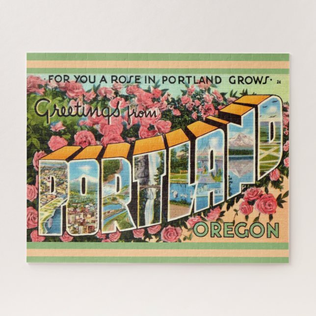 Portland Oregon Greetings Jigsaw Puzzle (Horizontal)