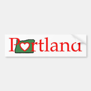 portland Oregon Heart Shirt Bumper Sticker