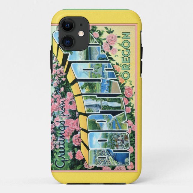 Portland Oregon Large Letter Greetings Case-Mate iPhone Case (Back)