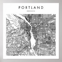 Portland Oregon Minimal Modern Street Map