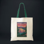 Portland Oregon Mount Hood Travel Art Vintage Tote Bag<br><div class="desc">Portland retro vector travel design. With stunning views of Mount Hood,  countless parks,  and unique neighbourhoods,  it’s a top destination for eco-conscious travelers and urban explorers alike.</div>