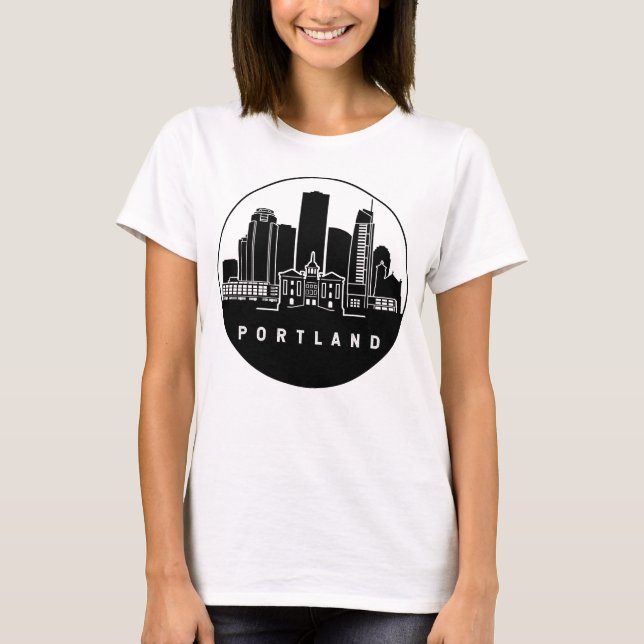 Portland Oregon Multnomah Skyline T-Shirt (Front)
