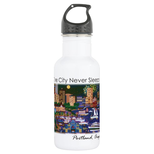 Portland Oregon @ Night 532 Ml Water Bottle (Front)