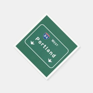 Portland Oregon or Interstate Highway Freeway : Napkin