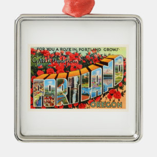 Portland Oregon OR Old Vintage Travel Souvenir Metal Tree Decoration