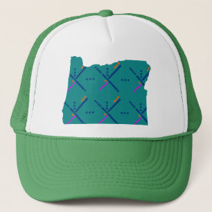 Portland Oregon PDX Airport Carpet Trucker Hat