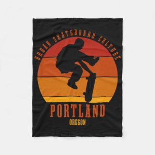 Portland Oregon Skateboarder Urn Skateboarding 2 Fleece Blanket