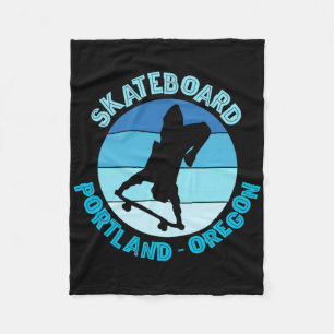 Portland Oregon Skateboarder Urn Skateboarding 3 Fleece Blanket