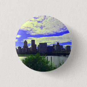 Portland, Oregon Skyline #2 Button