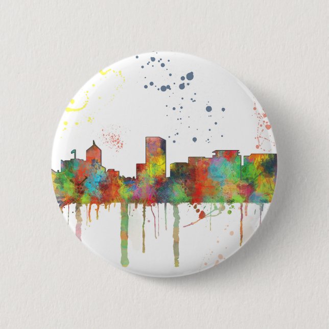 PORTLAND OREGON SKYLINE 6 CM ROUND BADGE (Front)