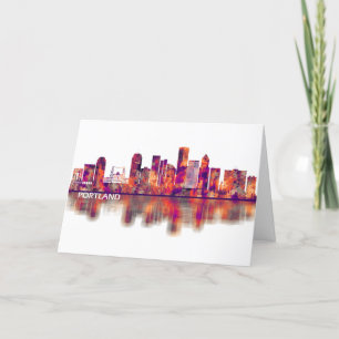 Portland Oregon Skyline Holiday Card