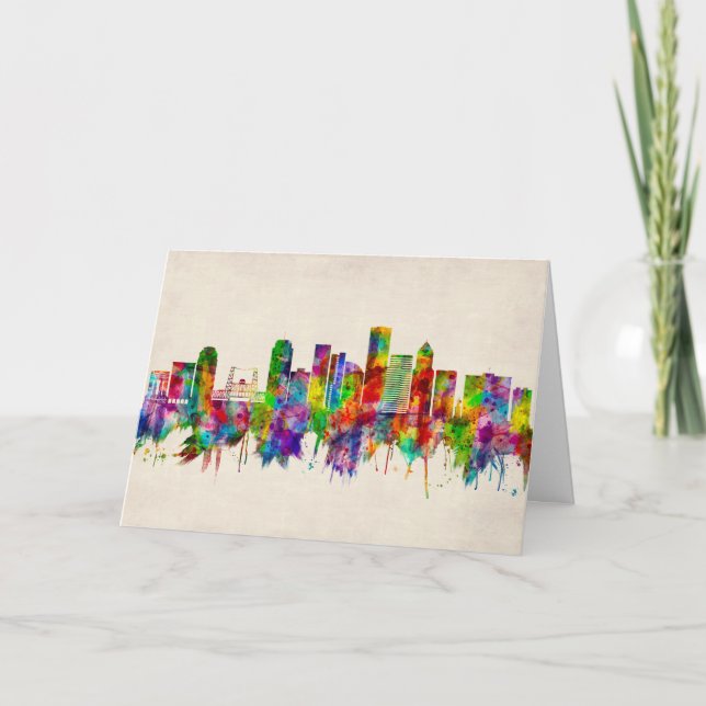 Portland Oregon Skyline Holiday Card (Front)
