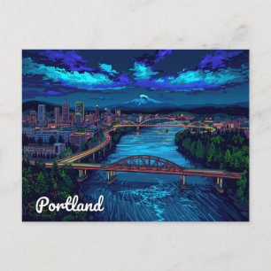 Portland Oregon Skyline Mount Hood Postcard