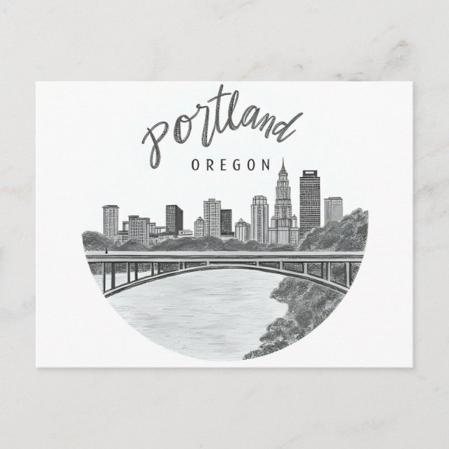Portland Oregon Skyline Postcard (Front)
