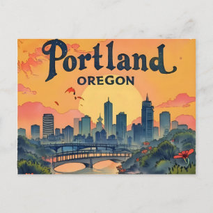 Portland Oregon Skyline Postcard