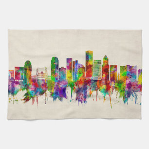 Portland Oregon Skyline Tea Towel