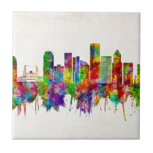 Portland Oregon Skyline Tile