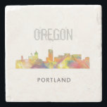 PORTLAND OREGON SKYLINE WB1 - STONE COASTER<br><div class="desc">Product featuring a Portland skyline</div>
