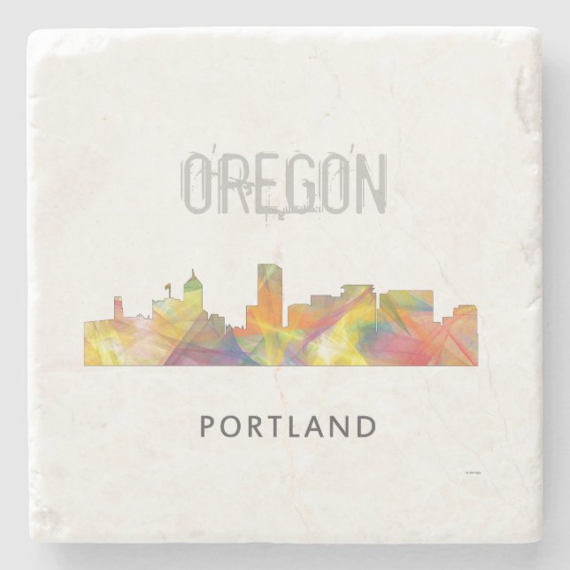PORTLAND OREGON SKYLINE WB1 - STONE COASTER (Front)