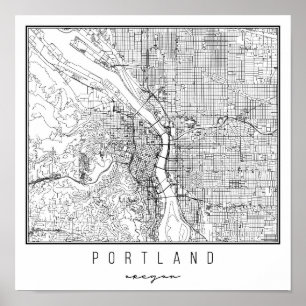 Portland Oregon Street Map Poster