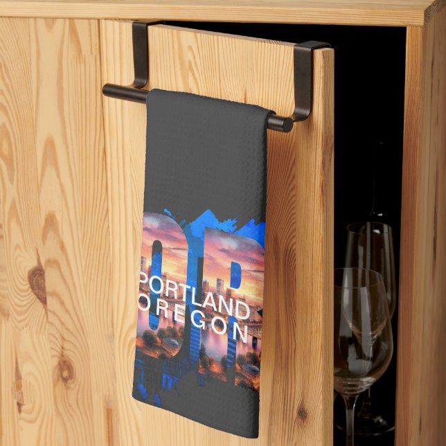 Portland Oregon Tea Towel (Thirds Fold)