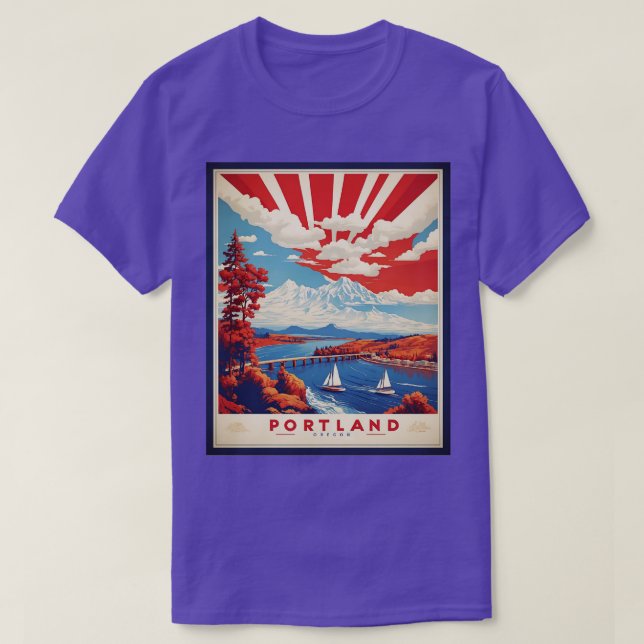Portland Oregon United States of America Tourism V T-Shirt (Design Front)